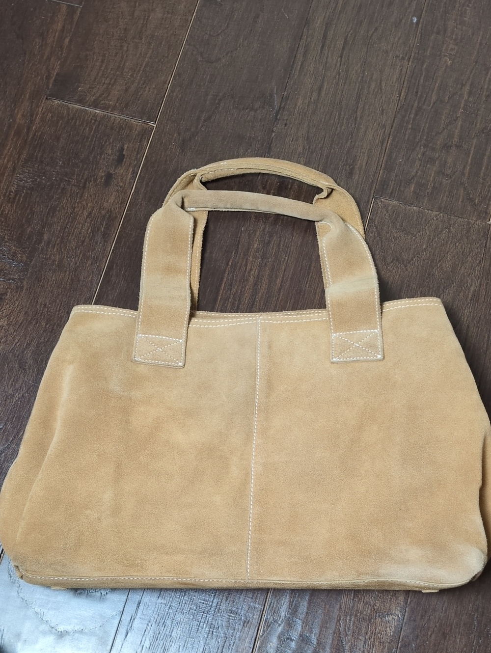 Eddie Bauer Tan Genuine Leather Suede Large Shoulder Bag Boho - Picture 9 of 9